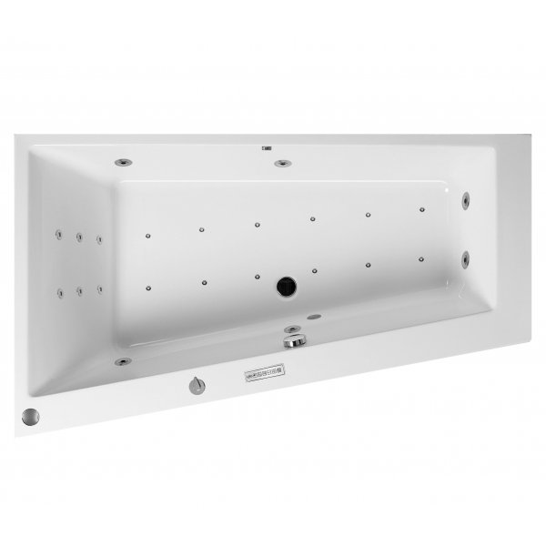 Masážní vana EVO-S L 170x100x46 cm HYDRO + PERLIČKA s PROFI FLAT ovládáním, s automatickým Proplachem