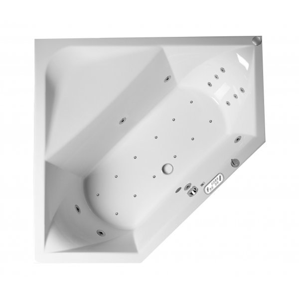 Masážní vana FLOSS 145x145x50 cm, systém HYDRO + PERLIČKA s DIGI ovládáním, s automatickým Proplachem
