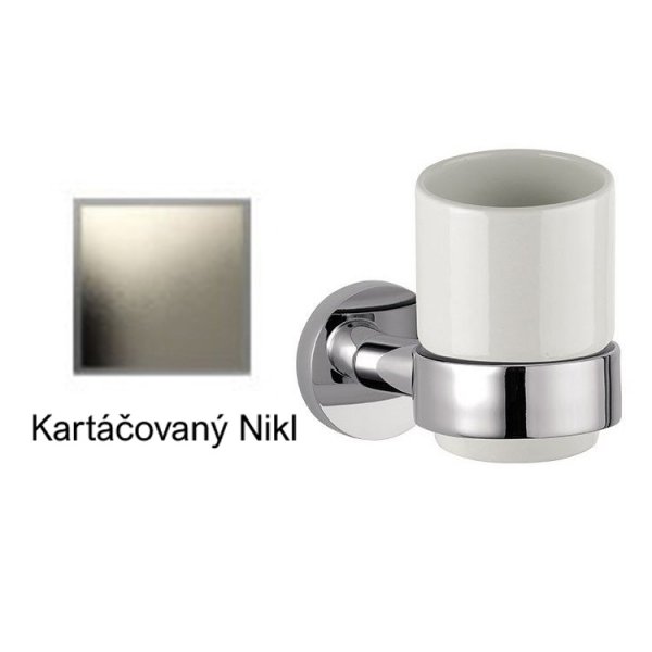 Držák KARTÁČOVANÝ NIKL s keramickým sklem