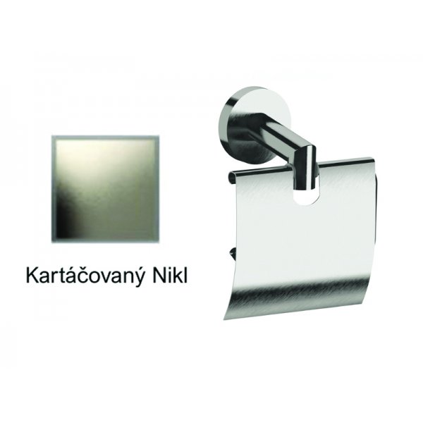 Držák toaletního papíru s krytem KARTÁČOVANÝ NIKL