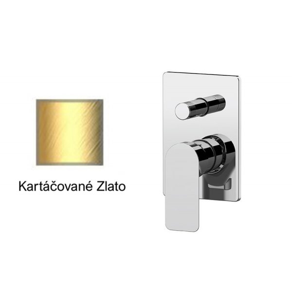 Baterie INFINITY KARTÁČOVANÉ ZLATO páková, s otočným přepínačem, 2 funkce