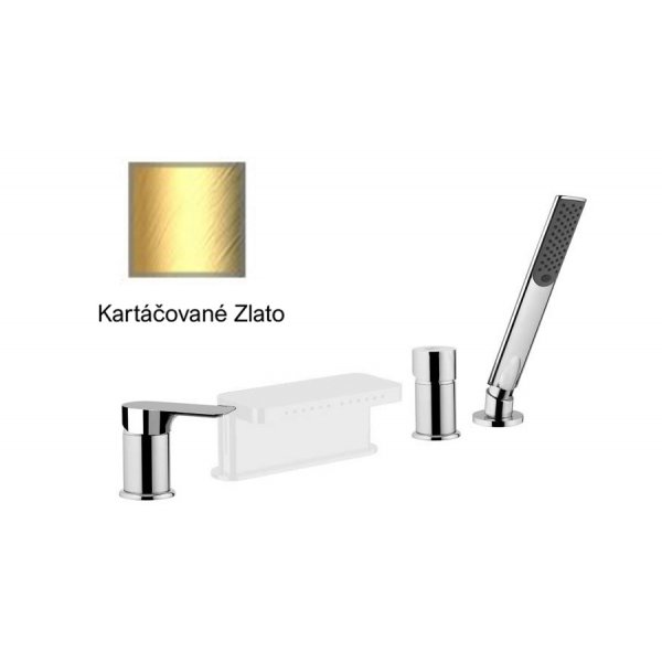 Vanová baterie INFINITY KARTÁČOVANÉ ZLATO, bez hubice
