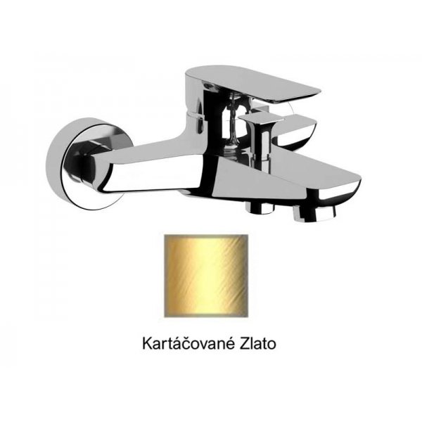 Baterie INFINITY KARTÁČOVANÉ ZLATO vanová páková, s přepínačem