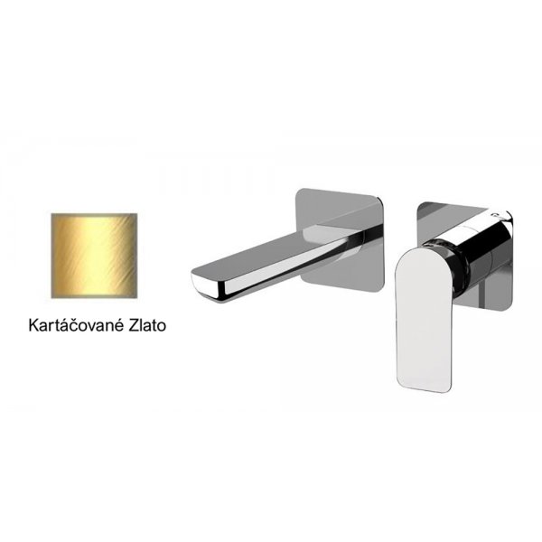 Baterie INFINITY KARTÁČOVANÉ ZLATO umyvadlová, ze zdi 2