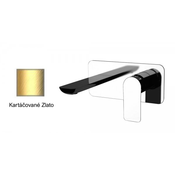 Baterie INFINITY KARTÁČOVANÉ ZLATO umyvadlová, ze zdi
