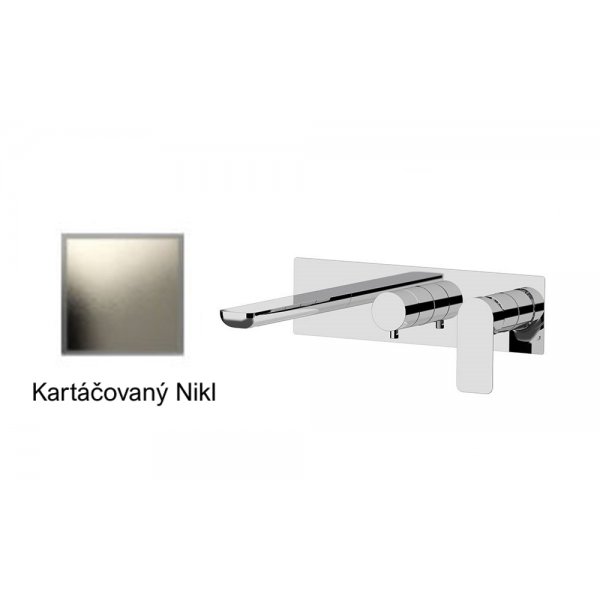 Baterie INFINITY KARTÁČOVANÝ NIKL podomítková páková, 3 funkce, s výtokovým ramínkem