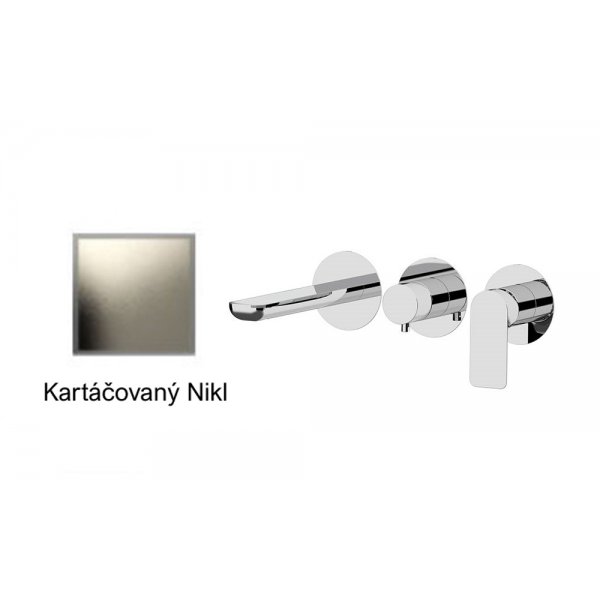 Baterie INFINITY KARTÁČOVANÝ NIKL podomítková páková, 3 funkce, s výtokovým ramínkem