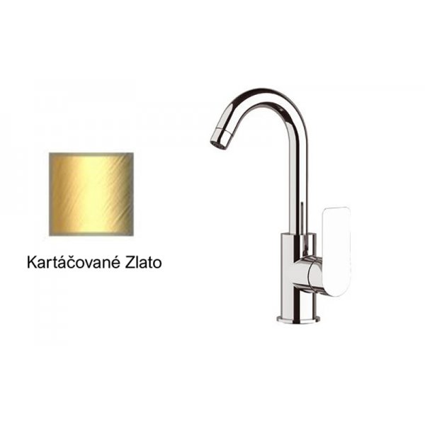Baterie INFINITY KARTÁČOVANÉ ZLATO páková dřezová