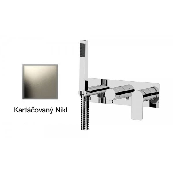 Baterie INFINITY KARTÁČOVANÝ NIKL podomítková páková, 3 funkce, s vyústěním sprchy a ruční sprchou