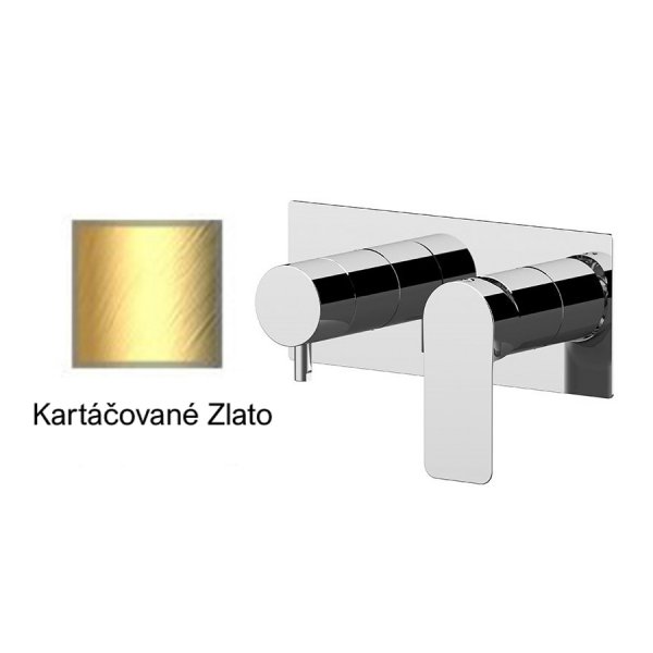 Baterie INFINITY KARTÁČOVANÉ ZLATO podomítková páková, 3 funkce