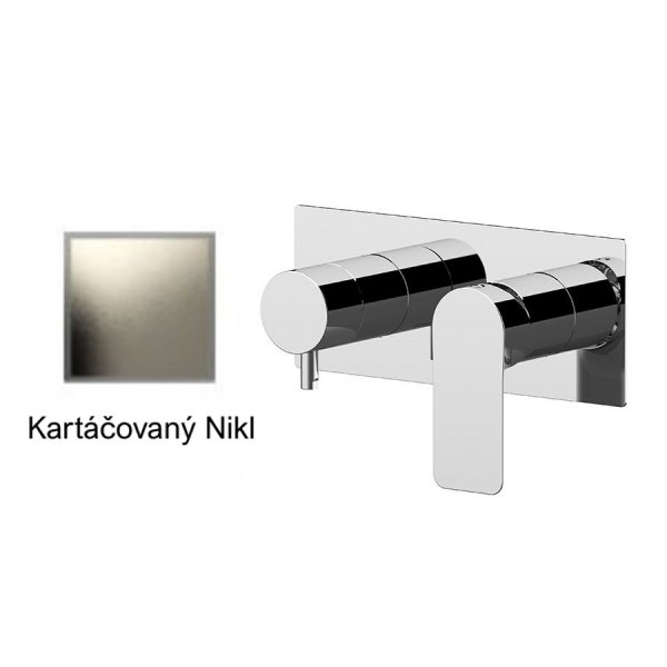 Baterie INFINITY KARTÁČOVANÝ NIKL podomítková páková, 2 funkce