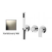 Baterie INFINITY KARTÁČOVANÝ NIKL podomítková páková, 3 funkce, s vyústěním sprchy a ruční sprchou