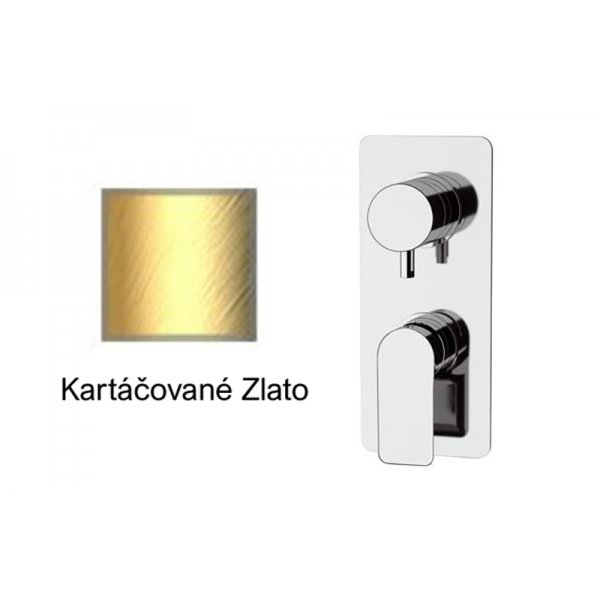 Baterie INFINITY KARTÁČOVANÉ ZLATO podomítková páková, 3 funkce
