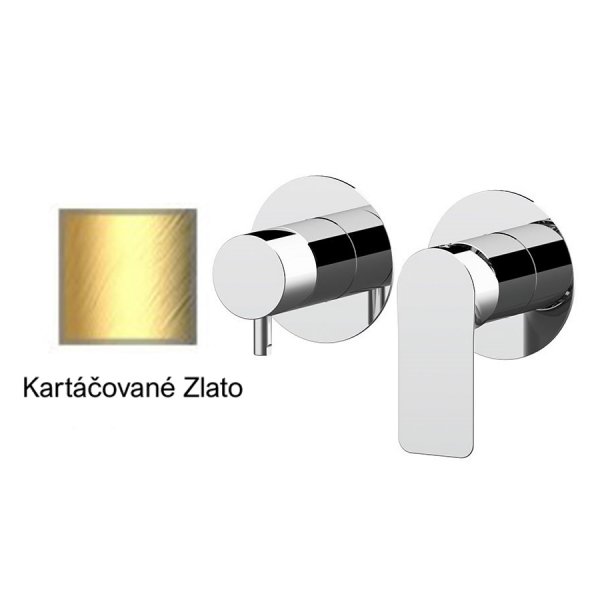 Baterie INFINITY KARTÁČOVANÉ ZLATO podomítková páková, 2 funkce