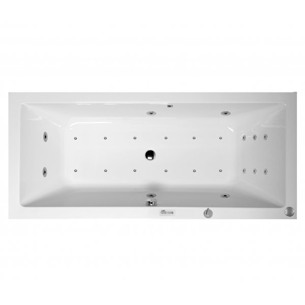 Masážní vana KRYSTA 180x80x39 cm HYDRO + PERLIČKA s PROFI EVO ovládáním, s automatickým Proplachem