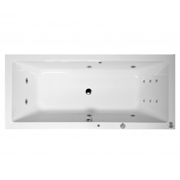 Masážní vana KRYSTA 180x80x39 cm HYDRO s PROFI LIGHT ovládáním, s automatickým Proplachem