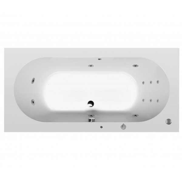 Masážní vana LEVANA 170x80x39 cm HYDRO s PROFI LIGHT ovládáním, s automatickým Proplachem