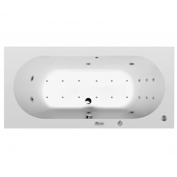 Masážní vana LEVANA 170x80x39 cm HYDRO + PERLIČKA s PROFI EVO ovládáním, s automatickým Proplachem