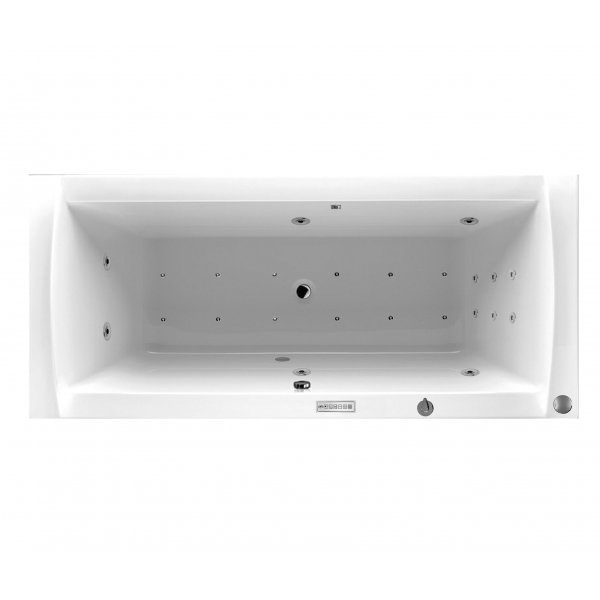 Masážní vana LINEA 170x75x44 cm HYDRO + PERLIČKA s PROFI FLAT ovládáním, s automatickým Proplachem