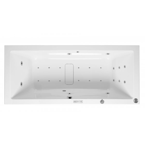 Masážní vana MARLENE 200x90x48 cm, systém HYDRO + PERLIČKA s PROFI FLAT ovládáním, s automatickým Proplachem