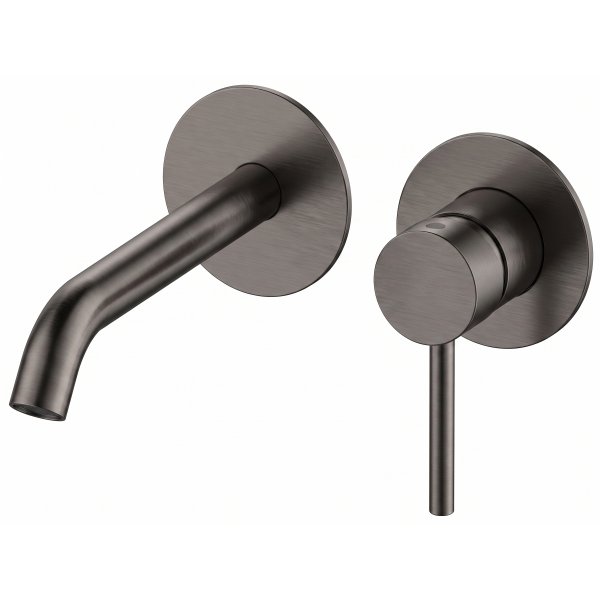Baterie METRICA GUN METAL umyvadlová ze zdi II., ramínko 16 cm