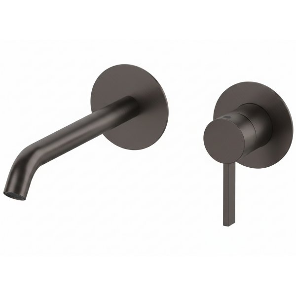 Baterie METRICA GUN METAL umyvadlová ze zdi II., ramínko 18 cm