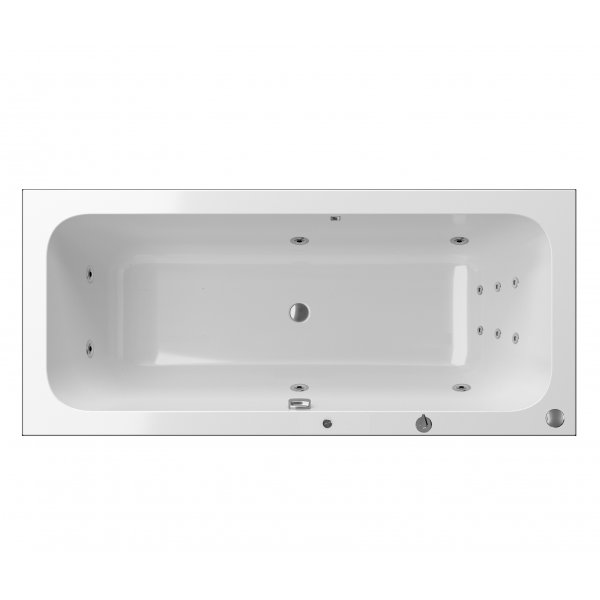 Masážní vana MILO SLIM 180,5x80,5x48 cm HYDRO s PROFI LIGHT ovládáním, s automatickým Proplachem
