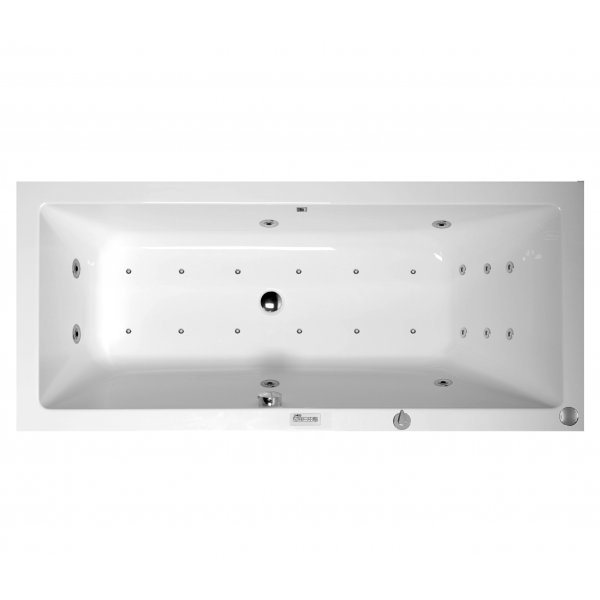 Masážní vana MIMOA SLIM 170x80x39 cm HYDRO + PERLIČKA s PROFI EVO ovládáním, s automatickým Proplachem