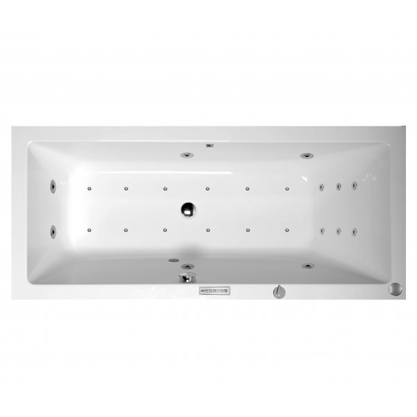 Masážní vana MIMOA SLIM 170x75x39 cm HYDRO + PERLIČKA s PROFI FLAT ovládáním, s automatickým Proplachem