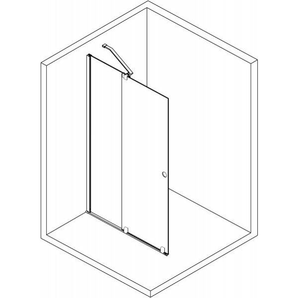 ROLLS sprchové dveře do prostoru 1600 mm, výška 2000 mm, čiré sklo