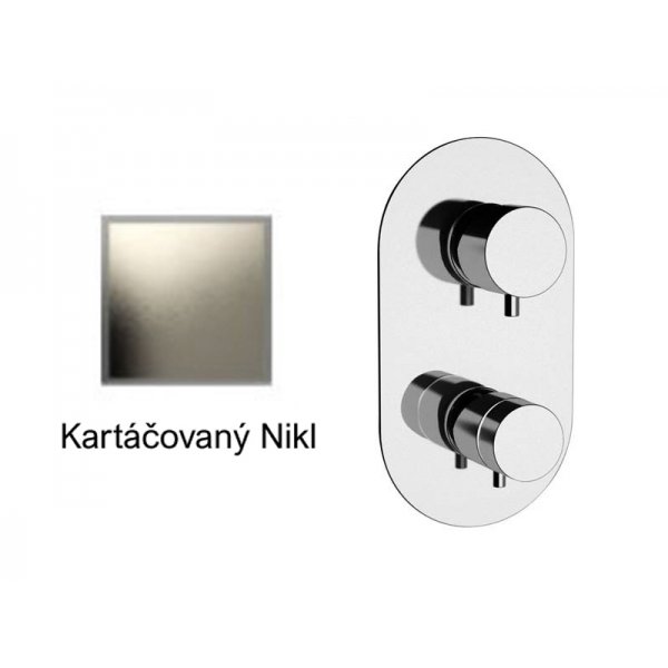 Baterie KARTÁČOVANÝ NIKL podomítková termostatická, 4 funkce
