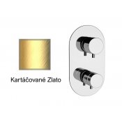 Baterie KARTÁČOVANÉ ZLATO podomítková termostatická, 3 funkce
