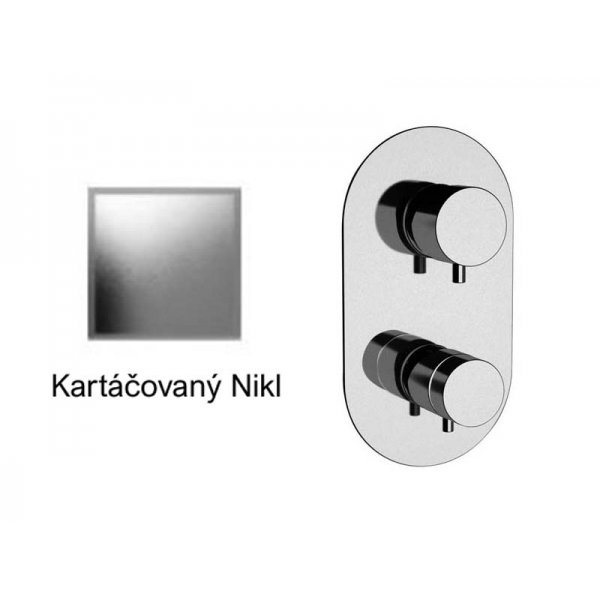 Baterie KARTÁČOVANÝ NIKL podomítková termostatická, 2 funkce