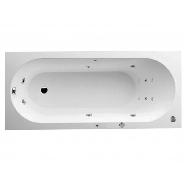 Quarylová masážní vana OBERON 170x75 cm HYDRO s PROFI LIGHT ovládáním, s automatickým Proplachem