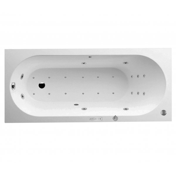 Quarylová masážní vana OBERON 170x70 cm HYDRO + PERLIČKA s PROFI FLAT ovládáním, s automatickým Proplachem