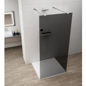 ESCA CHROME jednodílná sprchová zástěna do prostoru, kouřové sklo, 1500 mm
