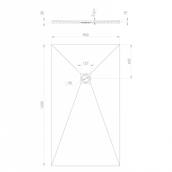 TRENECA vanička z litého mramoru s možností úpravy rozměru, 160x90cm, bílá mat