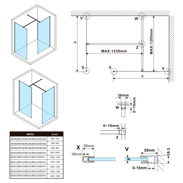 ESCA kouřové sklo 1167x2100mm