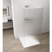 ESCA WHITE MATT jednodílná sprchová zástěna do prostoru, sklo Flute, 1400 mm