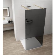 ESCA GOLD MATT jednodílná sprchová zástěna do prostoru, kouřové sklo, 1500 mm