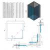 THRON LINE SQUARE čtvercový sprchový kout 1200x1000mm, hranaté pojezdy, rohový vstup