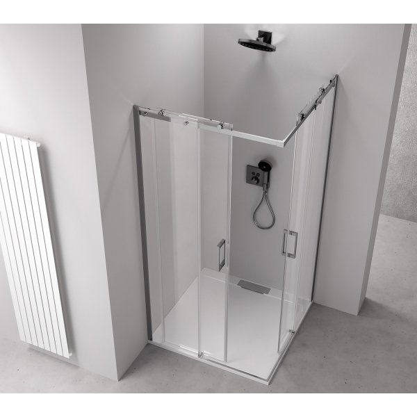 THRON LINE ROUND čtvercový sprchový kout 1200x900mm, kulaté pojezdy, rohový vstup