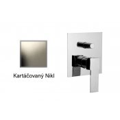 Baterie QUADRO KARTÁČOVANÝ NIKL podomítková páková, 2 funkce s přepínačem