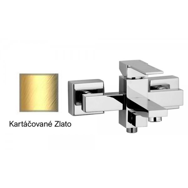 Baterie QUADRO KARTÁČOVANÉ ZLATO vanová páková
