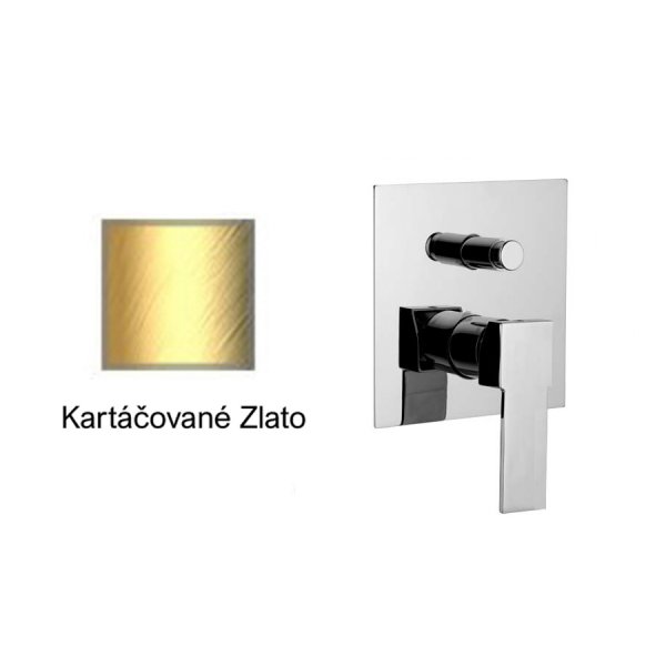 Baterie QUADRO KARTÁČOVANÝ NIKL podomítková páková, 2 funkce s přepínačem