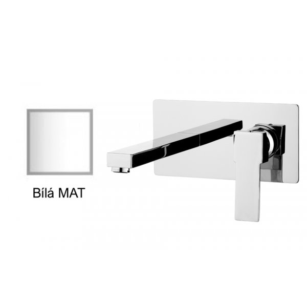 Baterie QUADRO BÍLÁ MAT umyvadlová prodloužená, ze zdi