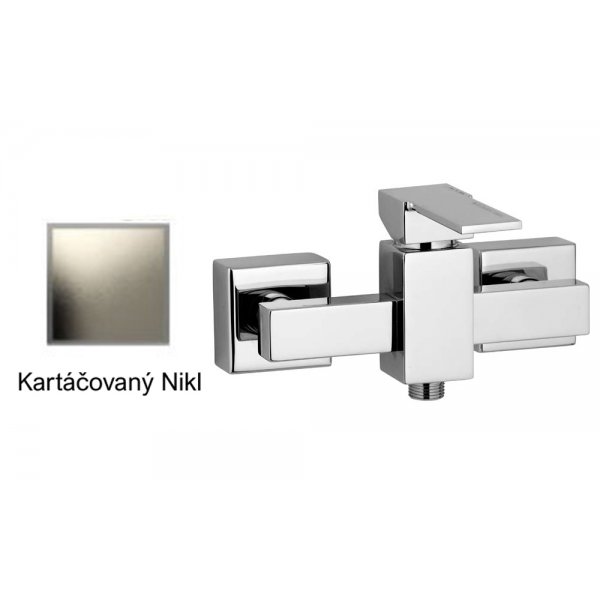 Baterie QUADRO KARTÁČOVANÝ NIKL sprchová páková