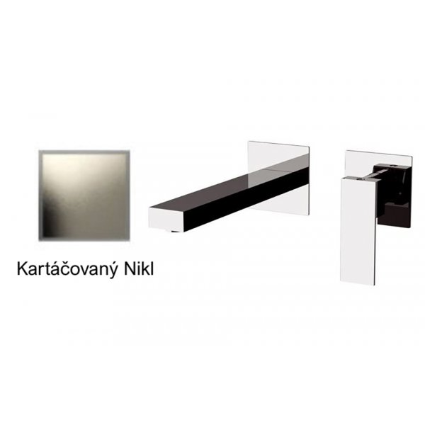 Baterie QUADRO KARTÁČOVANÝ NIKL umyvadlová, ze zdi II.