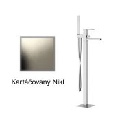 Baterie QUADRO KARTÁČOVANÝ NIKL vanová do podlahy