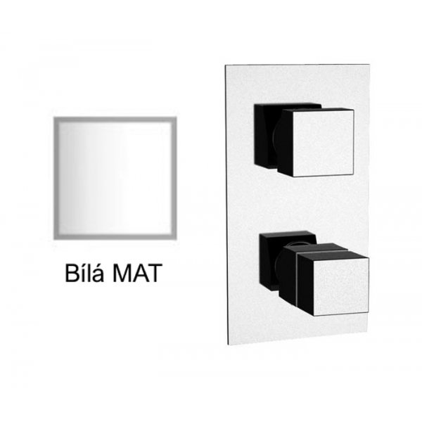 Baterie QUADRO BÍLÁ MAT podomítková termostatická, 3 funkce